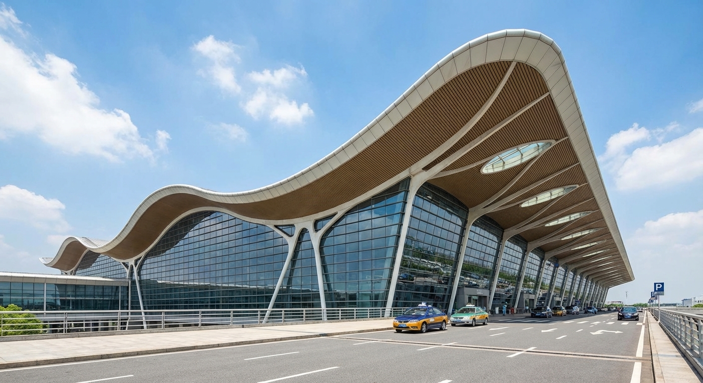 Shanghai Pudong International Airport modern terminal building architecture