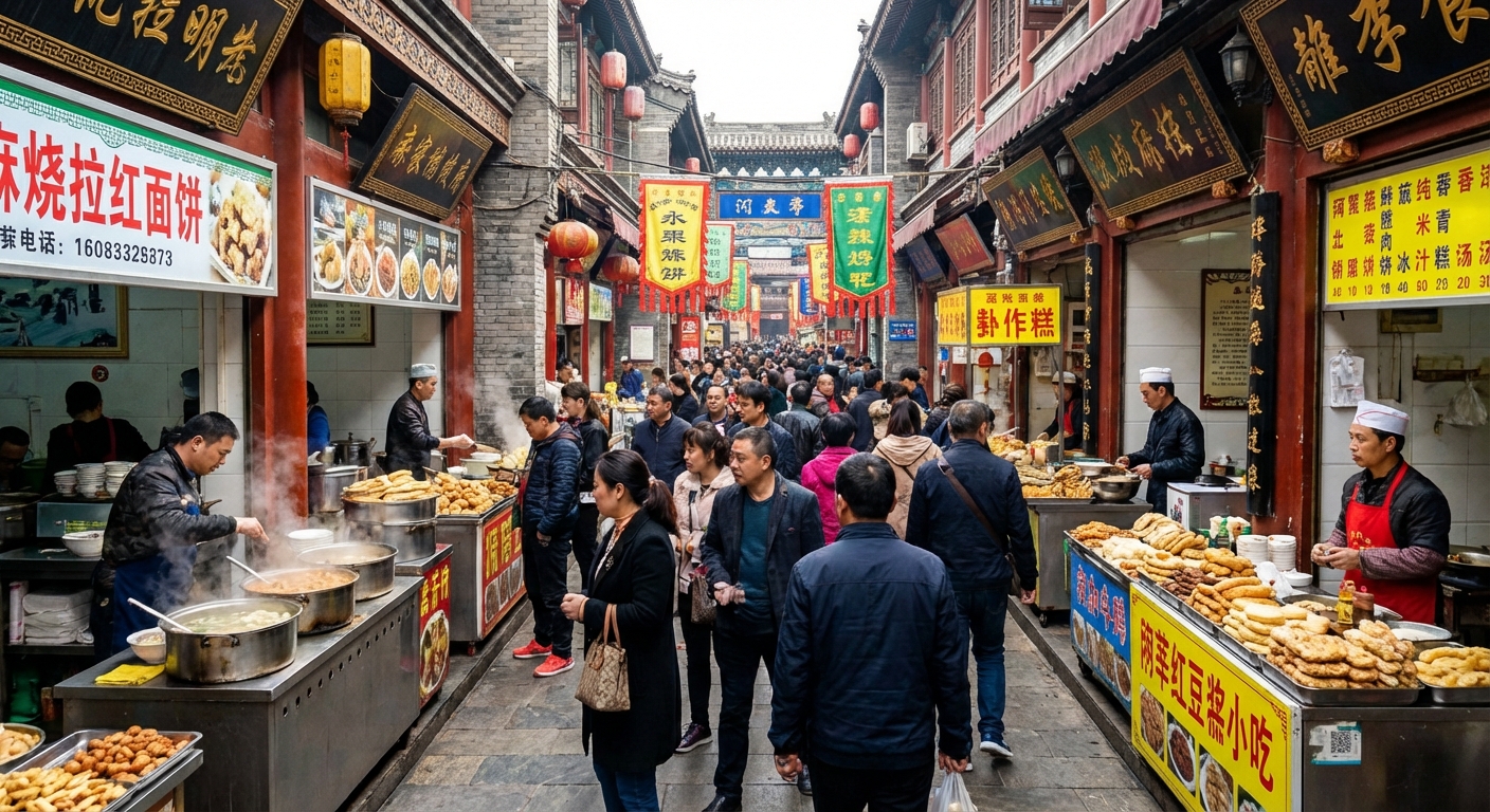 Xi'an Muslim Quarter street food market